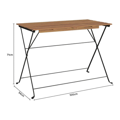 Well Home - Juego 'bistro' Mesa Y 4 Sillas En Madera Y Acero Negro_3