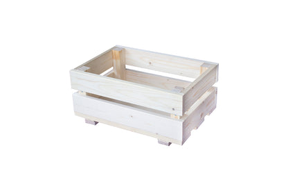 Caja De Fruta Decorativa De Madera Natural De 39 X 25,5 X 18 Cm