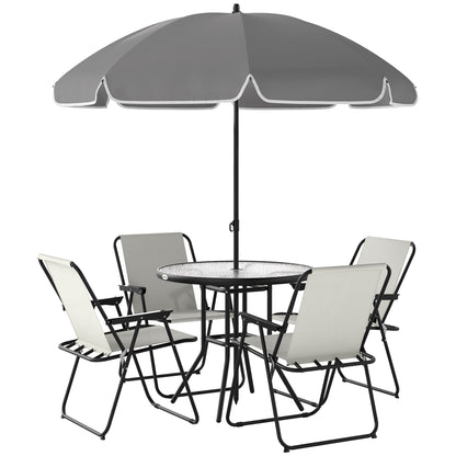 Conjunto De Jardín Outsunny Acero, Textilene Crema 80x80x70 Cm_0