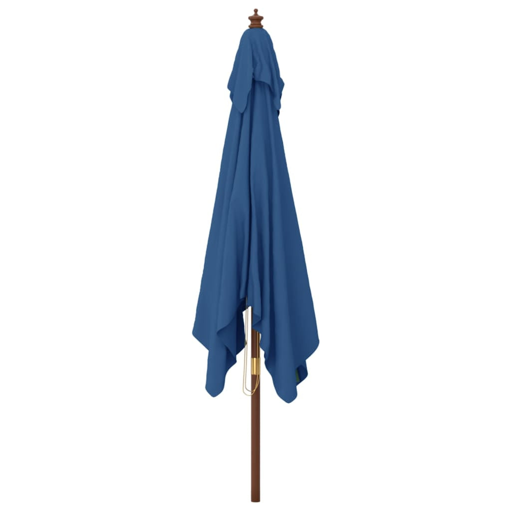 Vidaxl Sombrilla De Jardín Poste De Madera Azul Azure 300x300x273 Cm_3