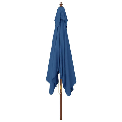 Vidaxl Sombrilla De Jardín Poste De Madera Azul Azure 300x300x273 Cm_3