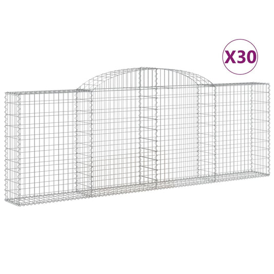 Cestas De Gaviones 30 Uds Forma Arco Hierro 300x30x100/120 Cm_0