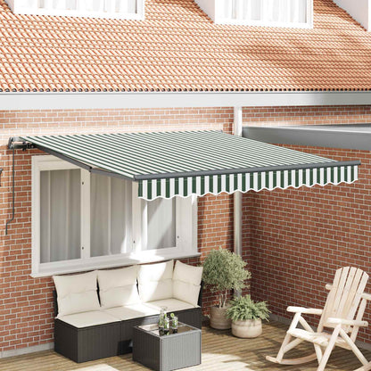 Toldo Retráctil Verde Y Blanco 300 X 250 Cm_1