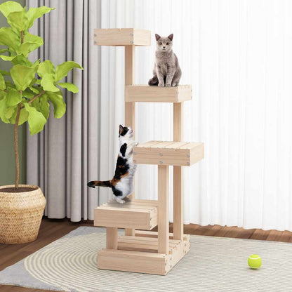 Árbol Para Gatos Madera Maciza De Pino 45,5x49x103 Cm_2