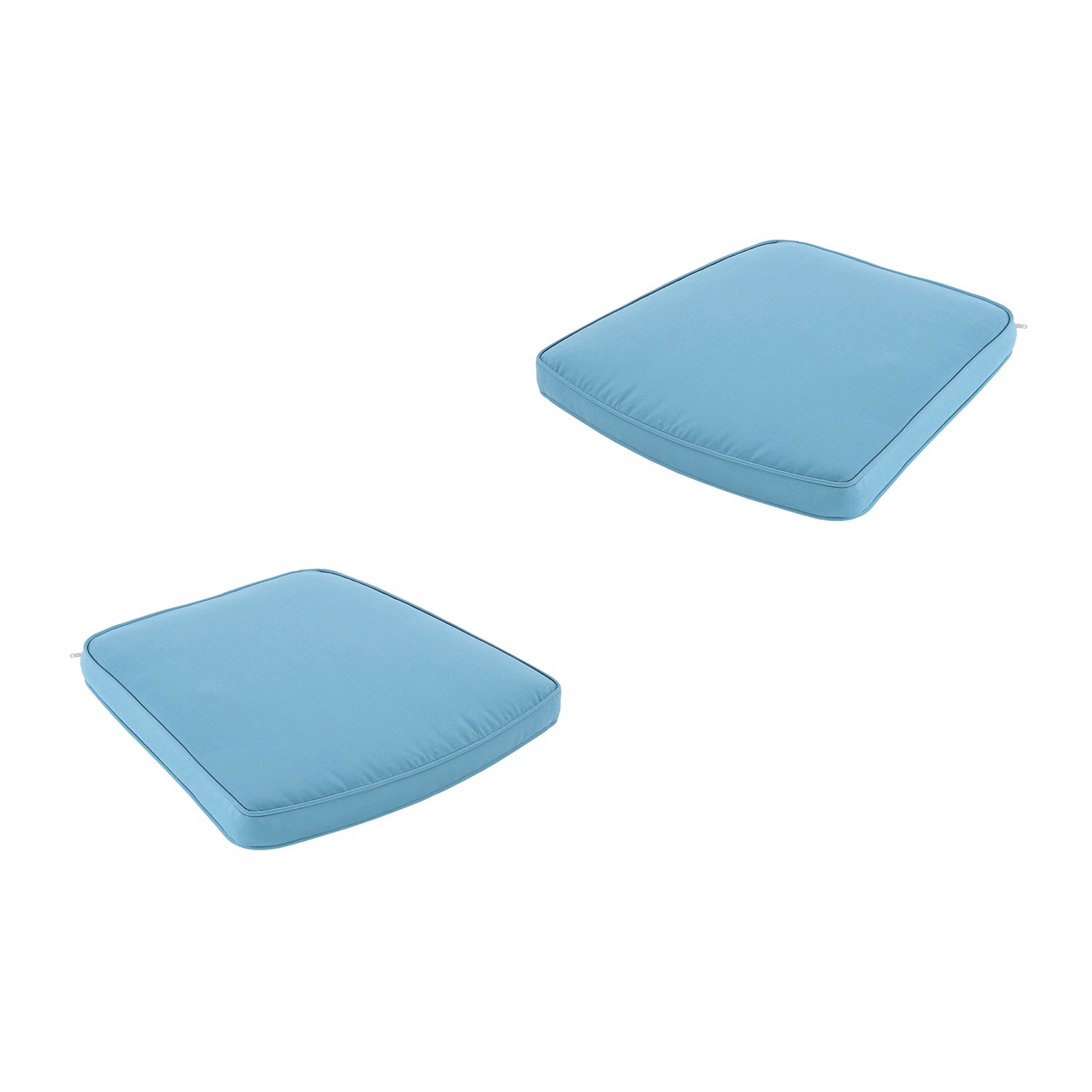 Pack 2 Cojines Para Sillas De Jardín, Forma Curva, Color Turquesa, Tamaño 45x47x5 Cm, Repelente Al Agua, Desenfundable_0