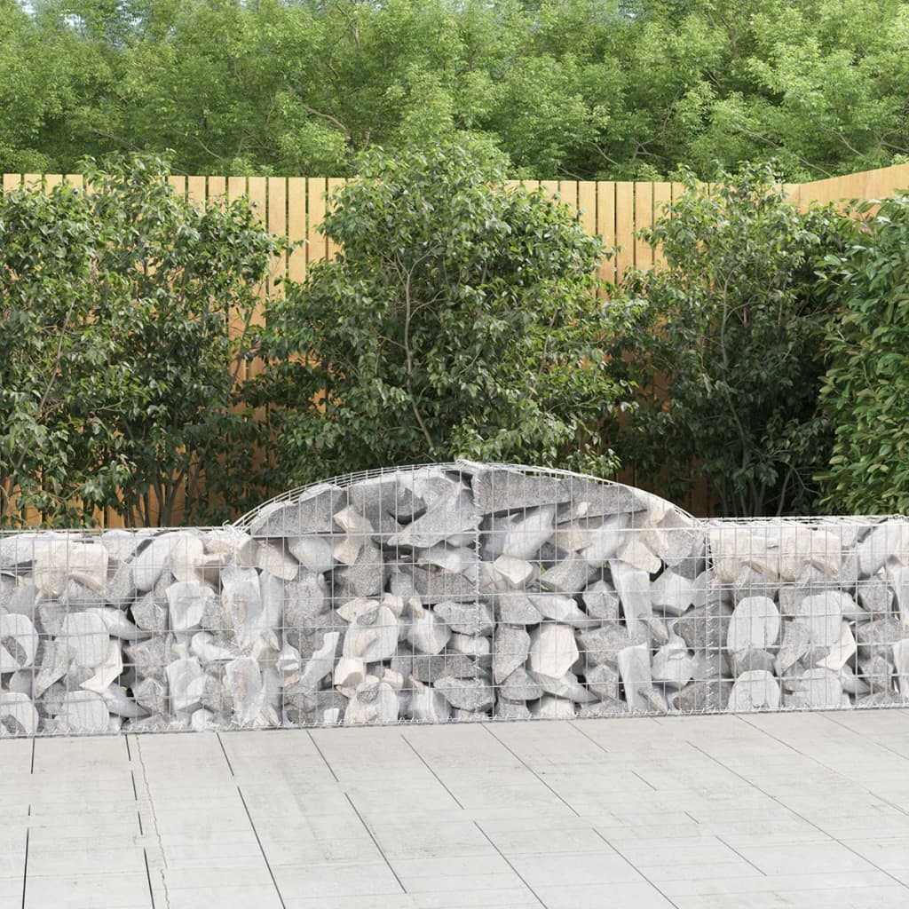 Cestas De Gaviones 12 Uds Forma De Arco Hierro 300x30x60/80 Cm_1
