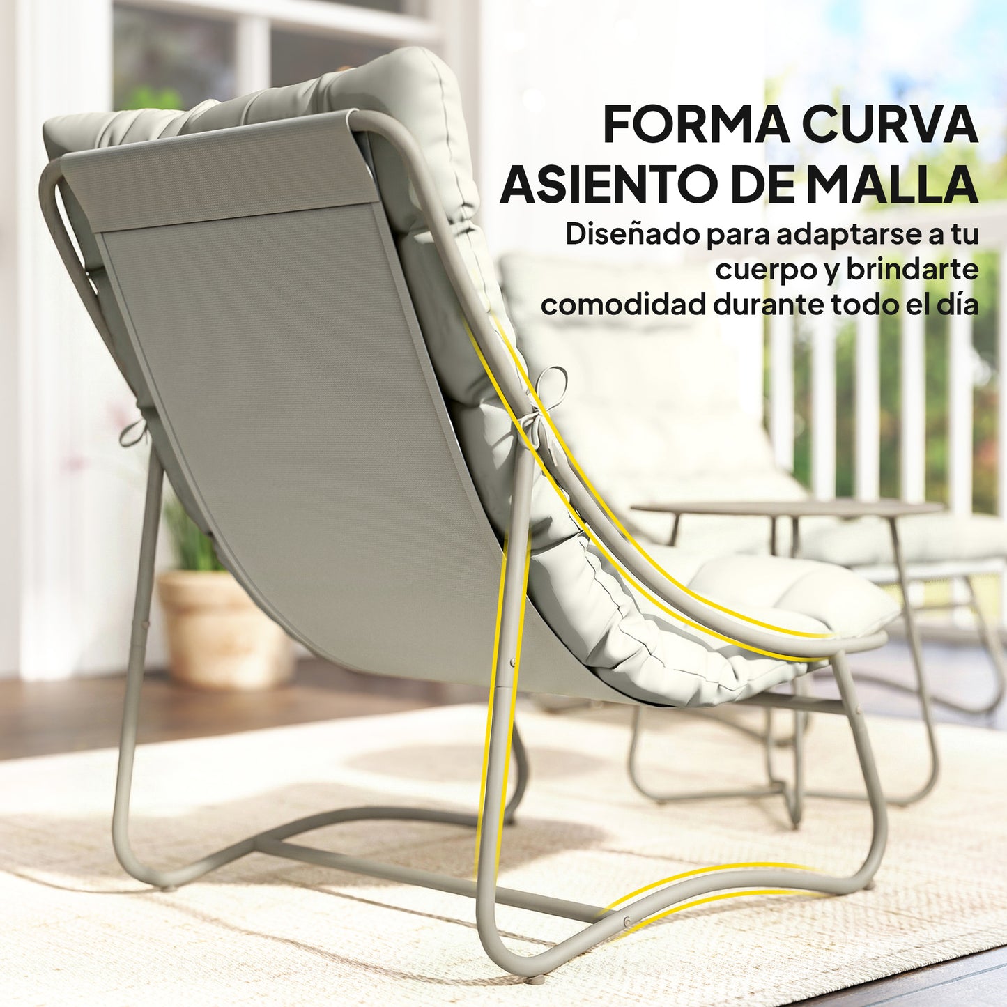 Outsunny Conjunto De Mesa Y Sillas De Terraza Exterior De 3 Piezas_5