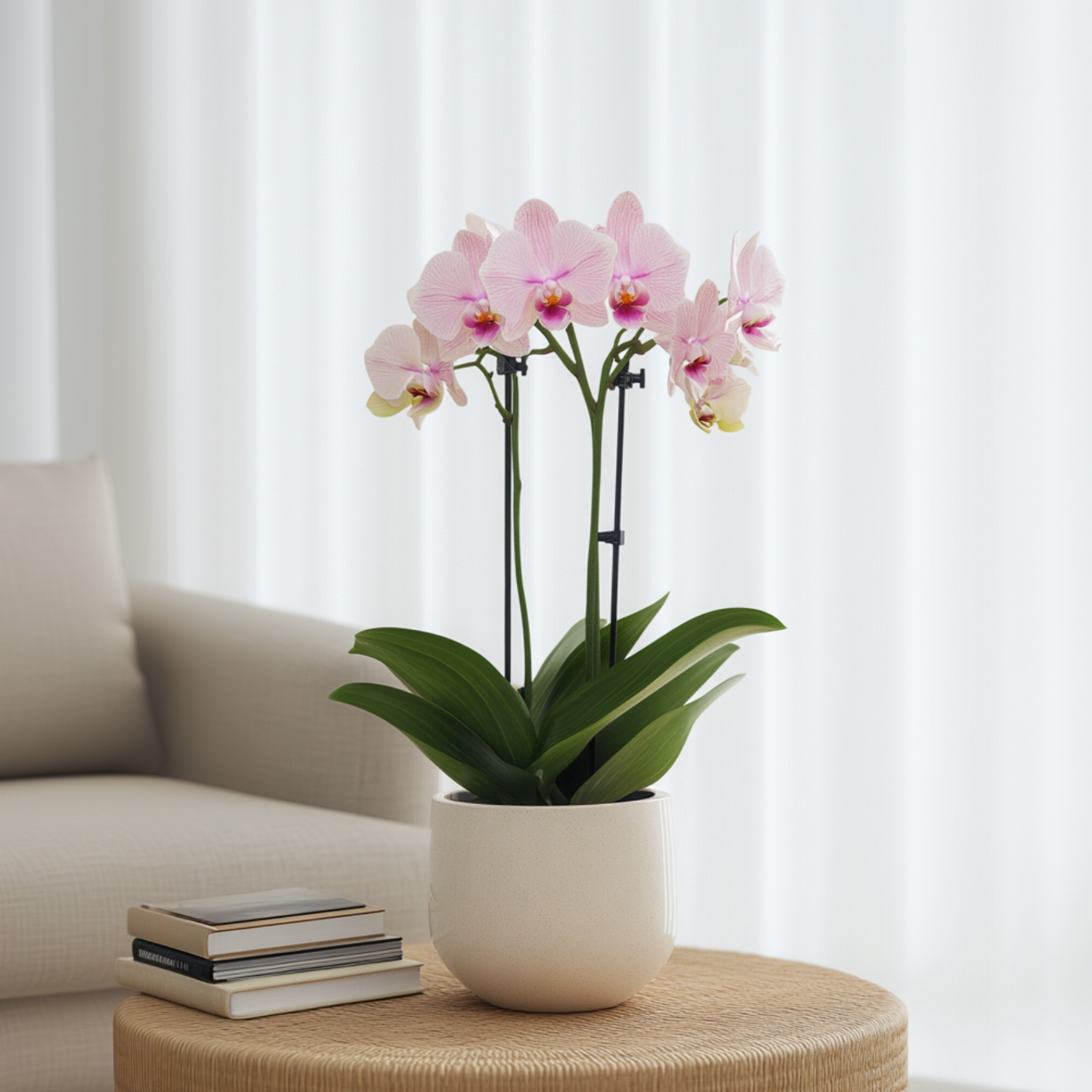 Orquídea Mariposa - Phalaenopsis Multiflora Con Cesta - Altura 35-45cm - ⌀12cm_1