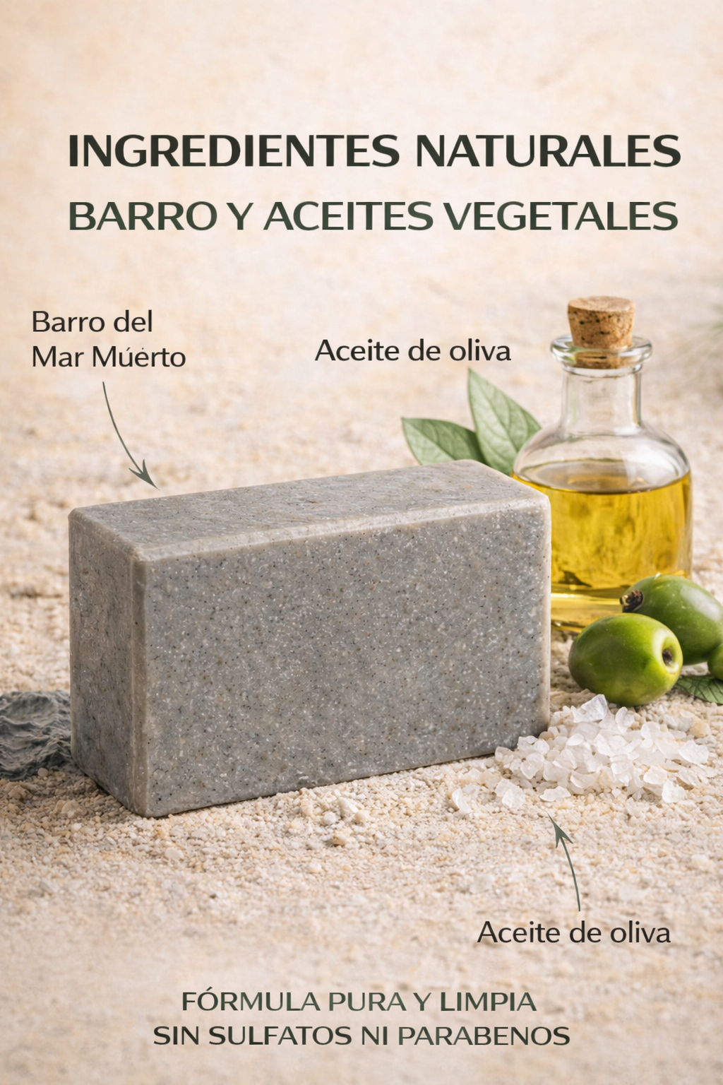 Jabón Sólido Natural De Barros Del Mar Muerto 100 G | Limpieza Purificante | M&on Naturals_1