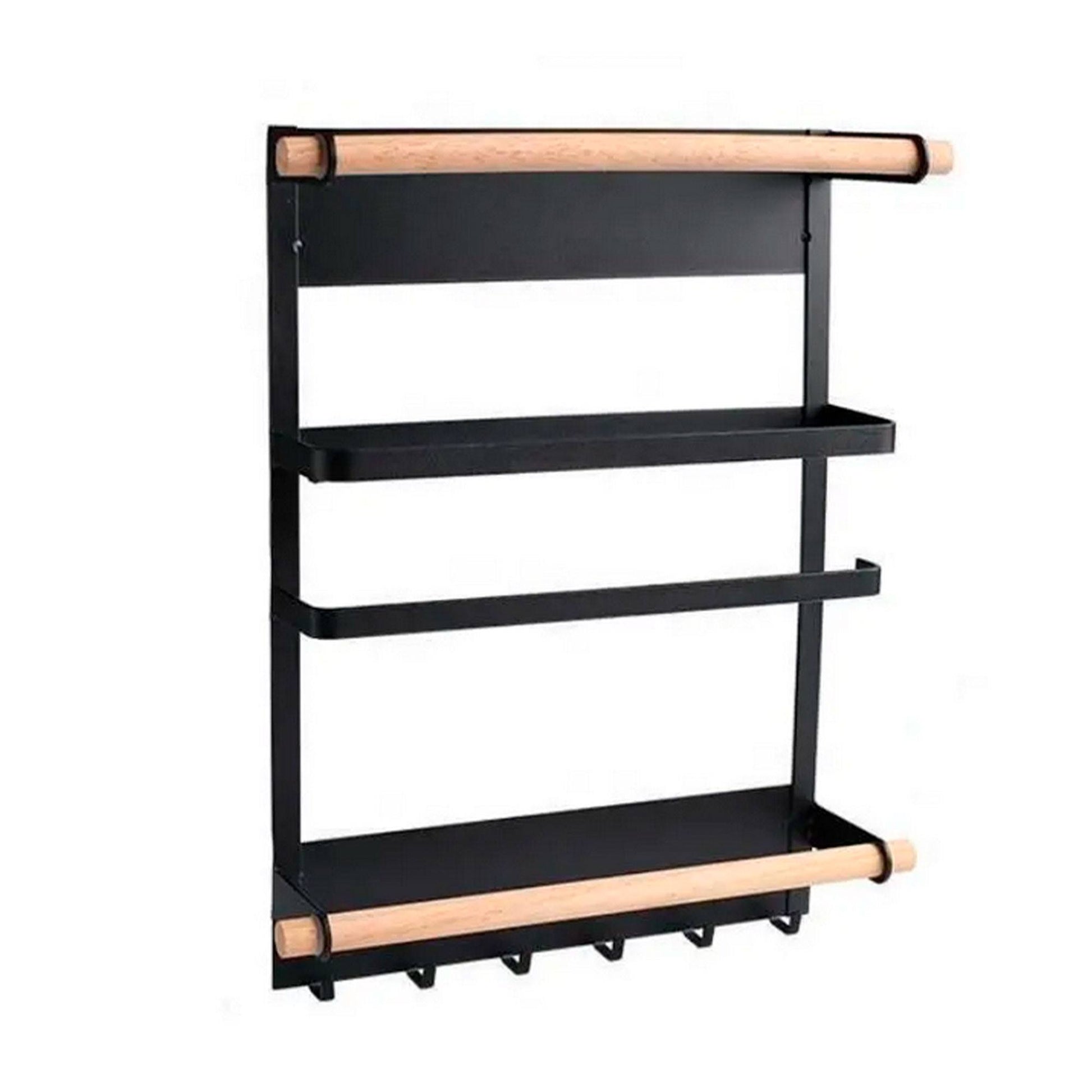 Well Home Rack De Fijación Magnética En Acero Pintado Color Negro