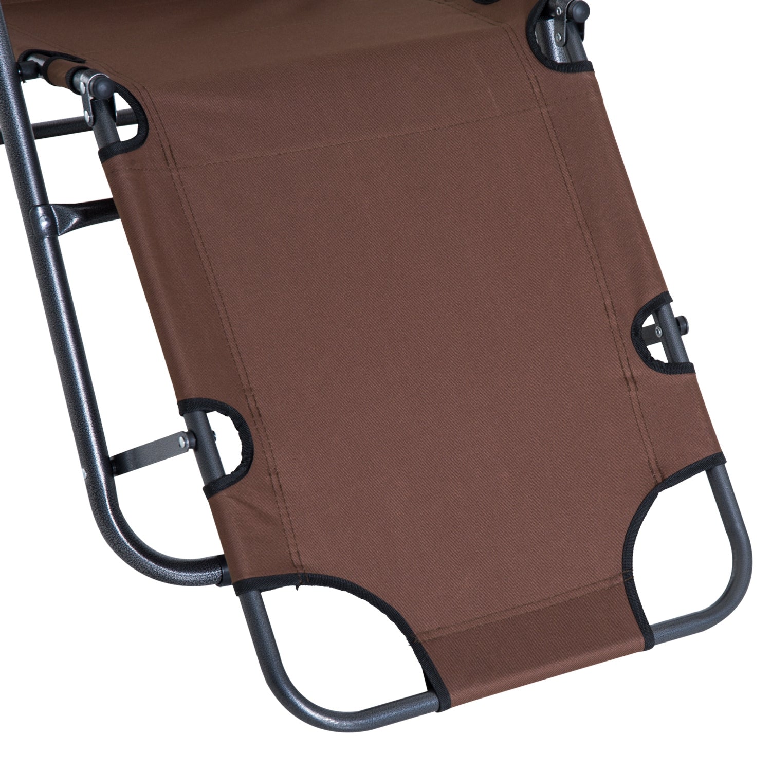 Outsunny Tumbona Reclinable Y Plegable Con Respaldo Ajustable 135x60x89cm Marrón_4