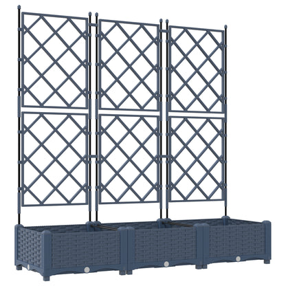 Vidaxl Maceta De Jardín Con Enrejado 3 Pcs Gris 120 X 40 X 125.5 Cm Pp_0