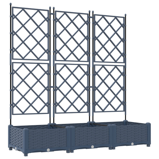 Vidaxl Maceta De Jardín Con Enrejado 3 Pcs Gris 120 X 40 X 125.5 Cm Pp_0