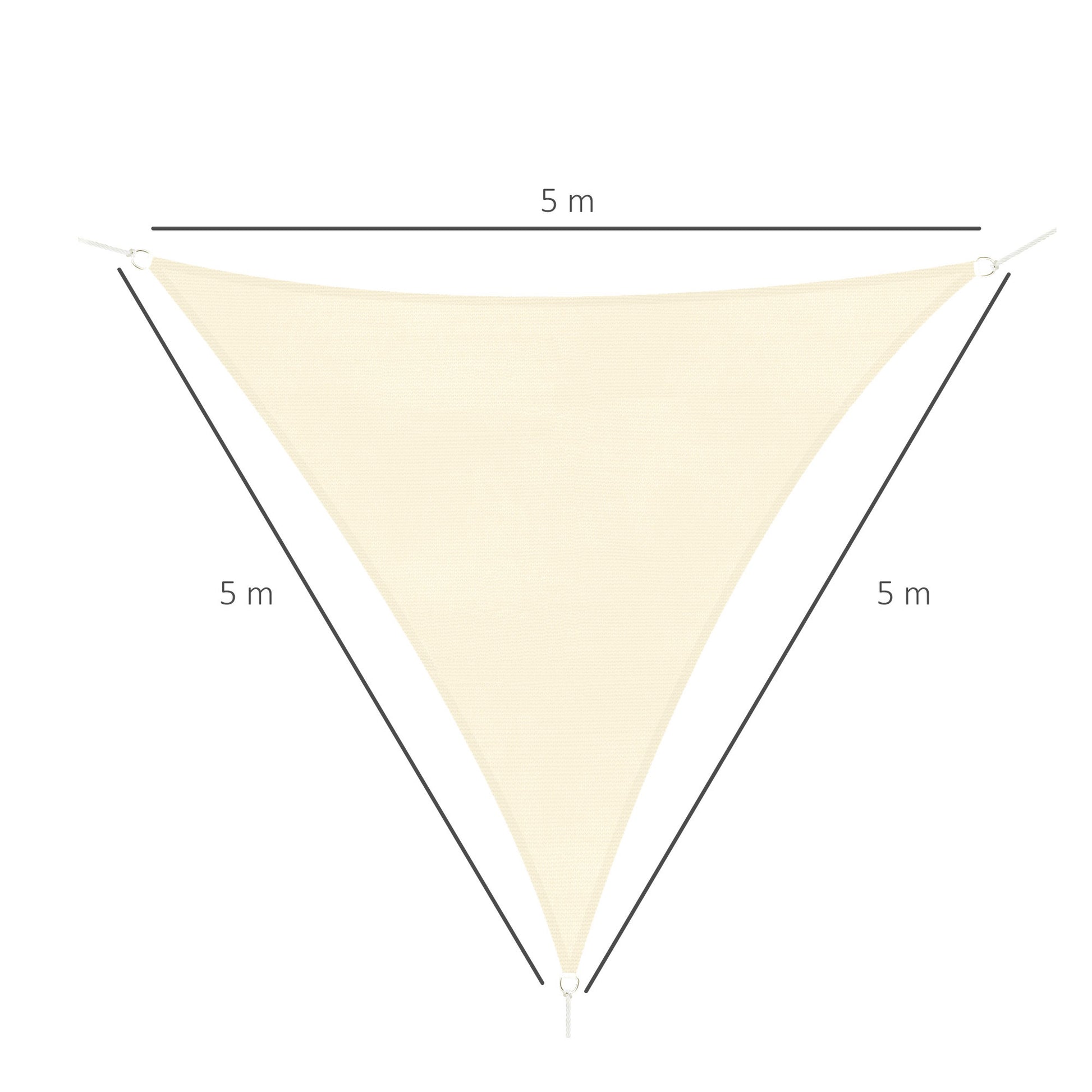 Outsunny Toldo Vela Sombrilla Parasol Triangular 5m De Poliéster 185g/m² Crema_2