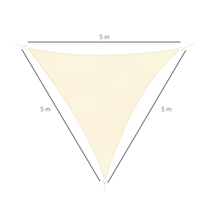 Outsunny Toldo Vela Sombrilla Parasol Triangular 5m De Poliéster 185g/m² Crema_2