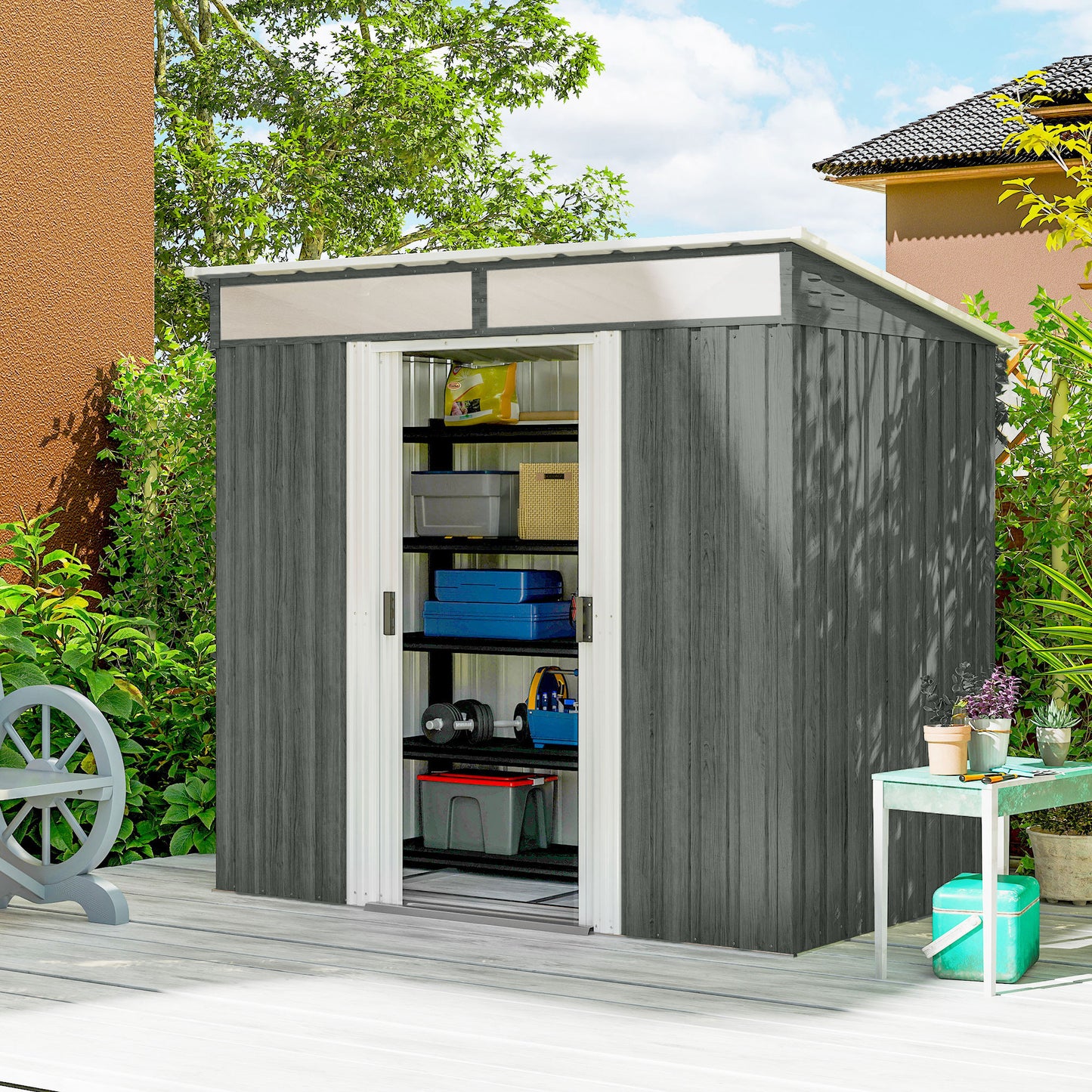 Outsunny Caseta De Jardín Exterior 2 M² 195x122x181_1