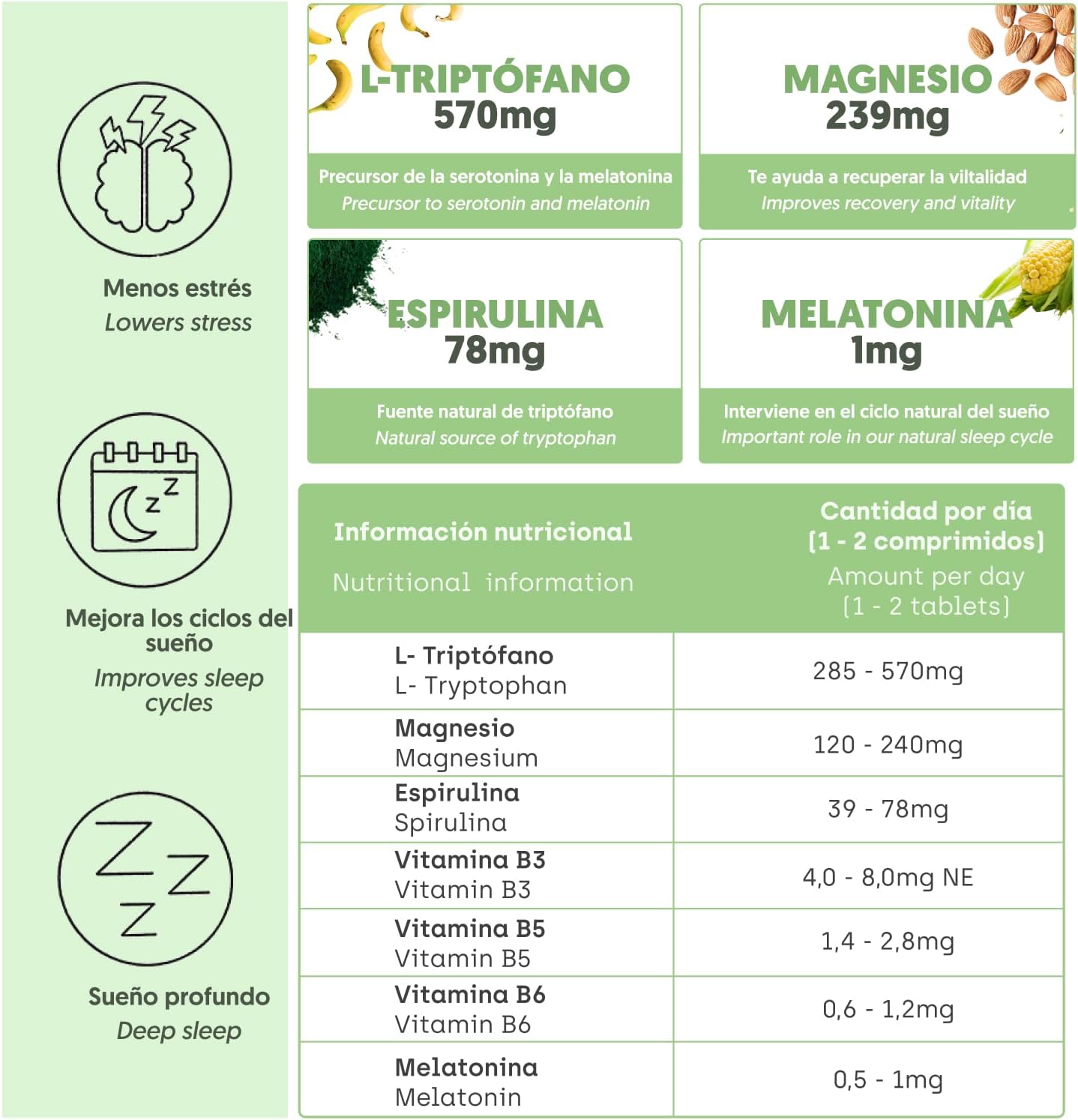 Triptófano Con Melatonina Y Magnesio Para Sueño Reparador Nutribrain 70 Comprimidos_4