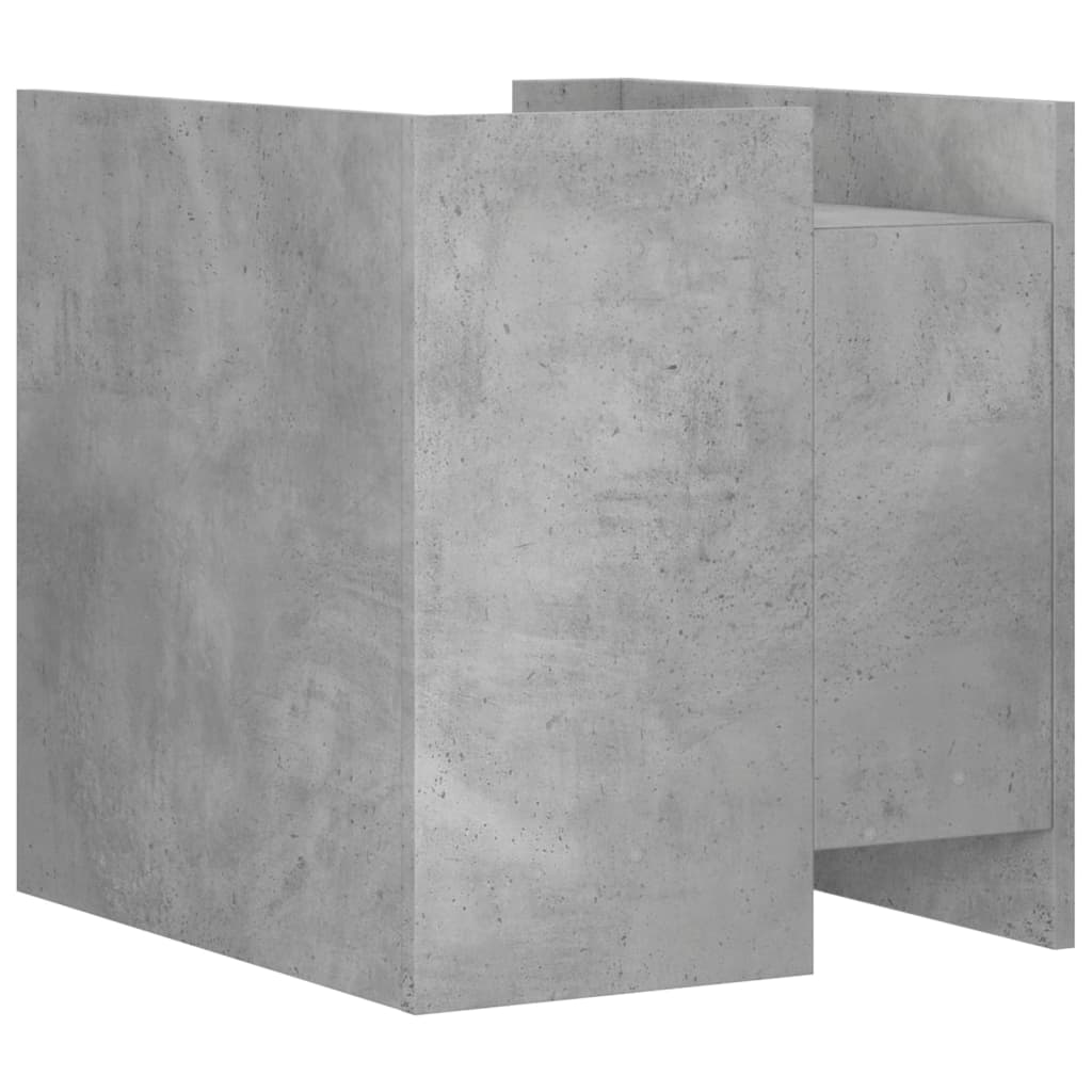 Mesita De Noche Madera De Ingeniería Gris Hormigón 45x50x50 Cm_4