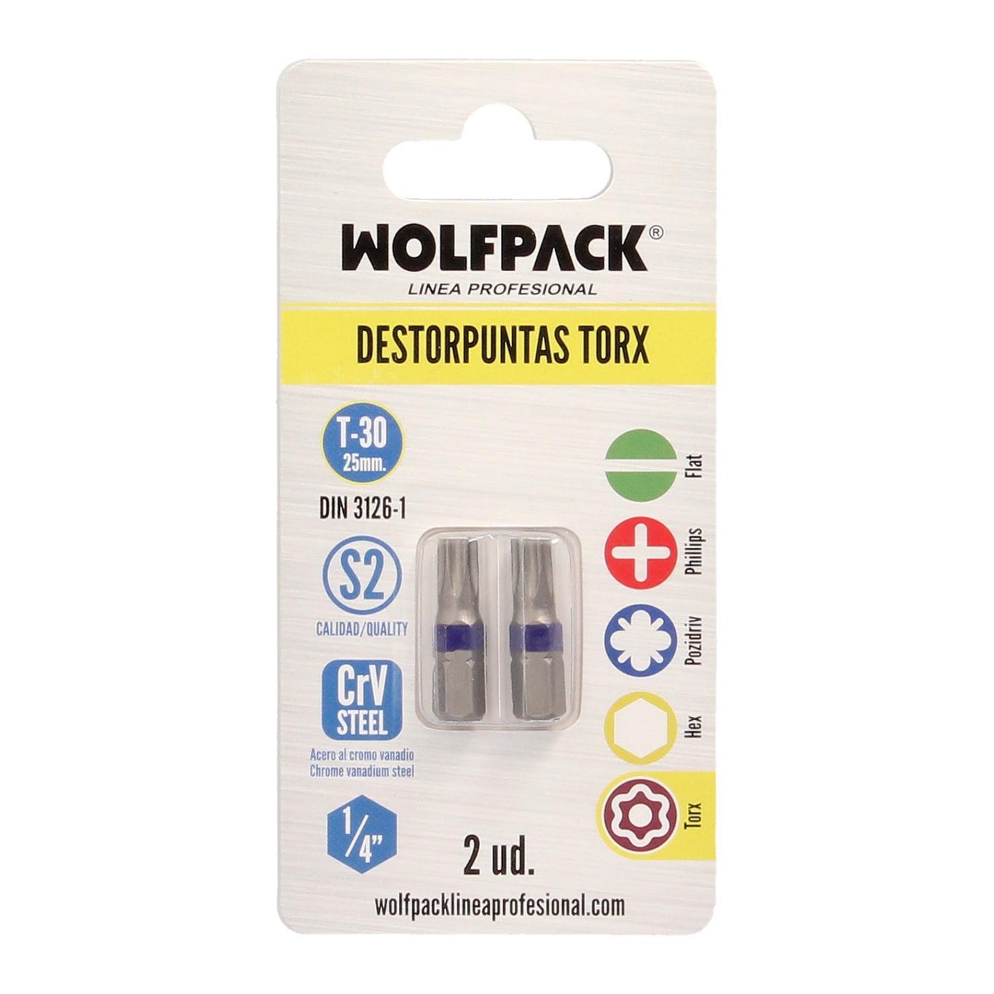 Puntas Destornillador Torx 30 Inviolable (2 Piezas). Acero S2 Al Cromo Vanadio. Puntas Hexagonales, Destorpuntas,_2