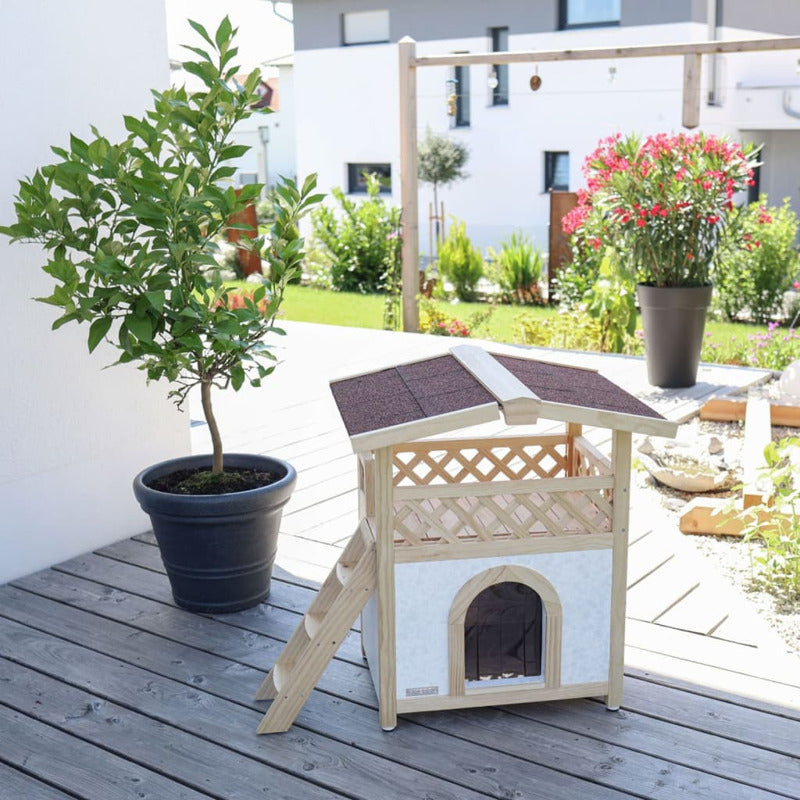 Kerbl Casa Para Gatos Tyrol Alpin Marrón Claro 88x57x77 Cm_5