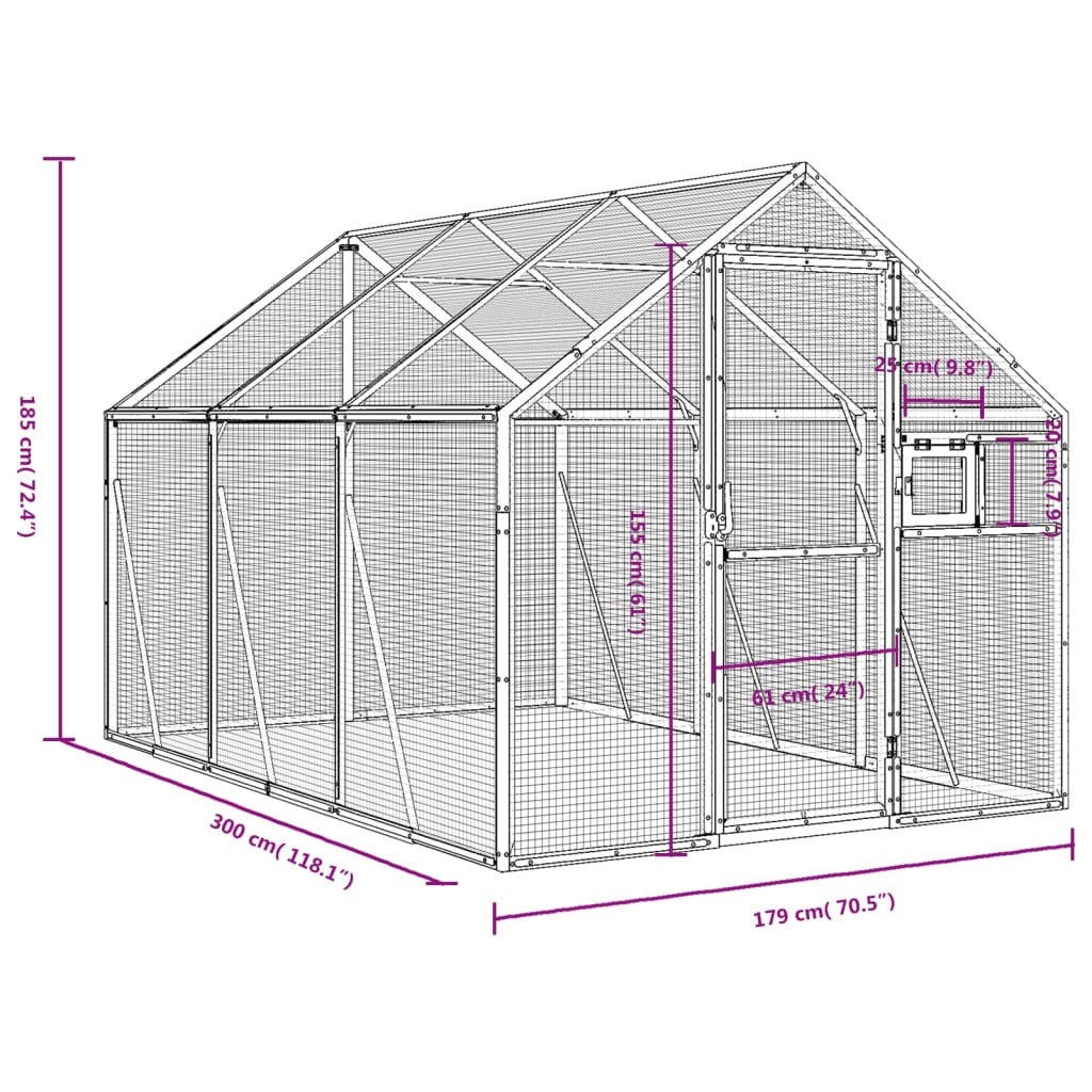 Vidaxl Pajarera De Aluminio Gris Antracita 1,79x3x1,85 M_2