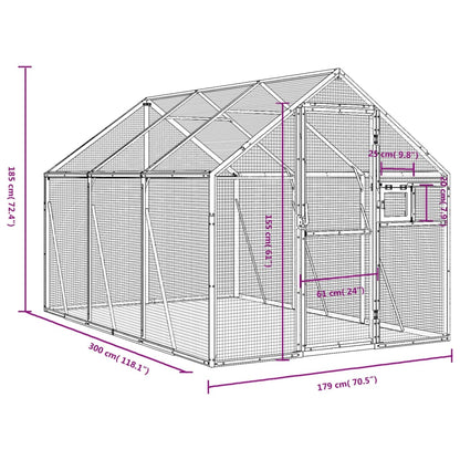 Vidaxl Pajarera De Aluminio Gris Antracita 1,79x3x1,85 M_2