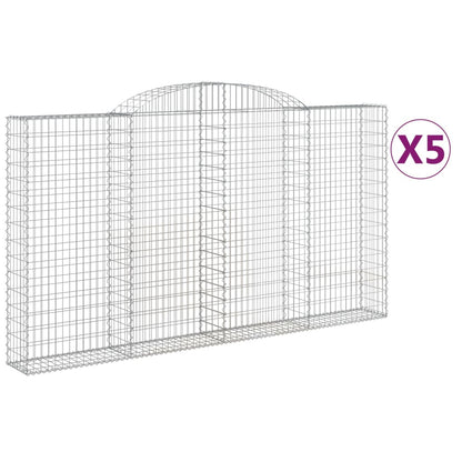 Cestas De Gaviones 5 Uds Forma De Arco Hierro 300x30x160/180 Cm_0