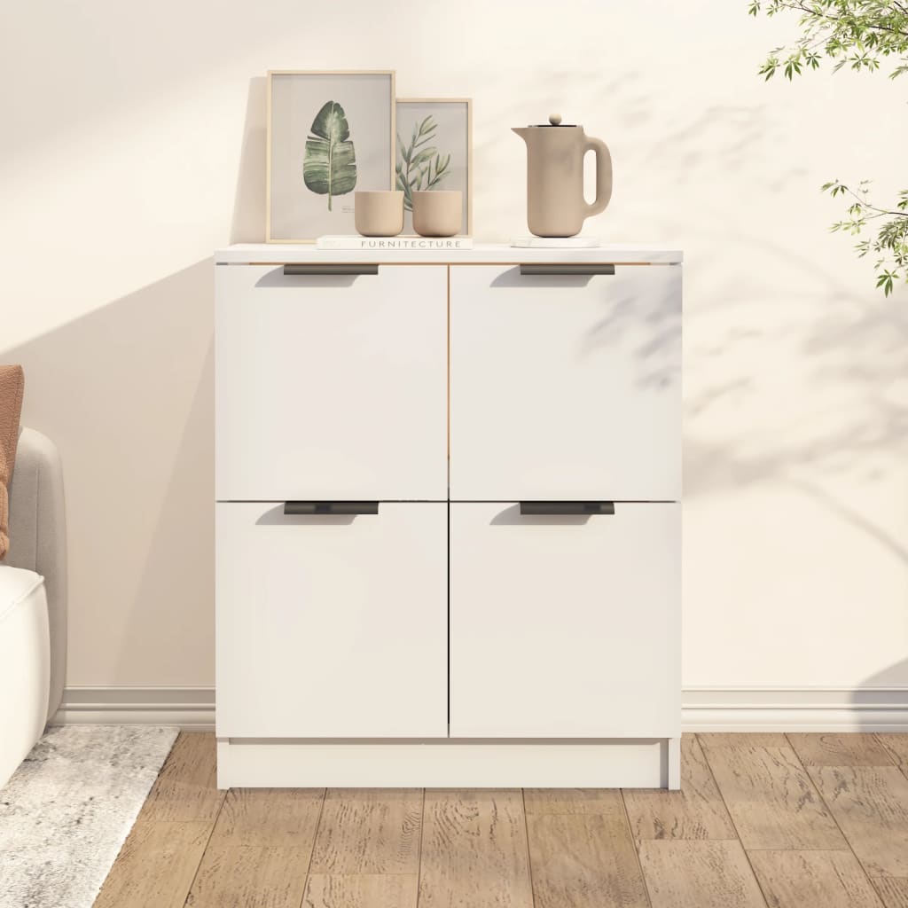Aparador De Madera Contrachapada Blanco 60x30x70 Cm / Vetonek_4