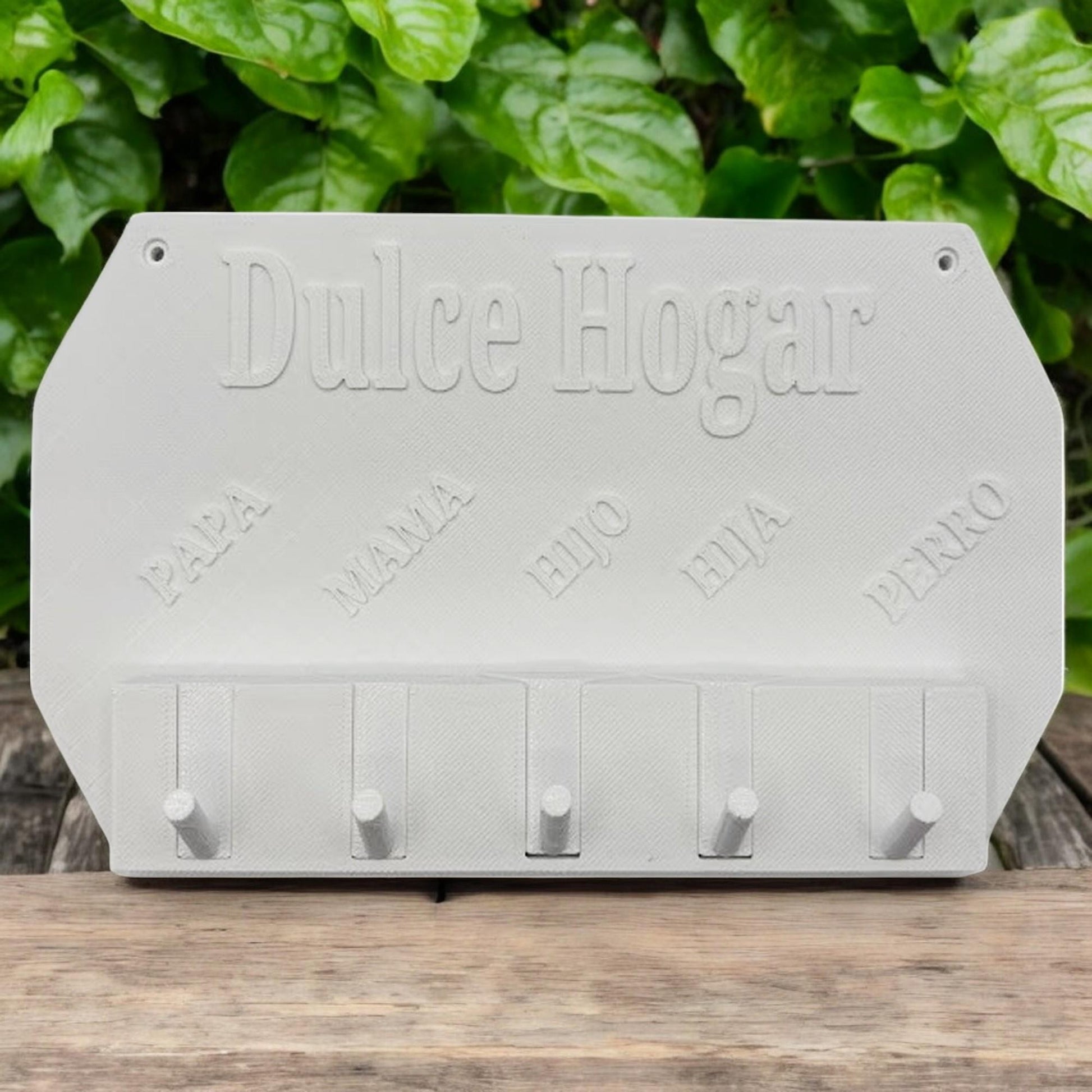 Colgador De Llaves Dulce Hogar Integrantes De La Familia Blanco._1