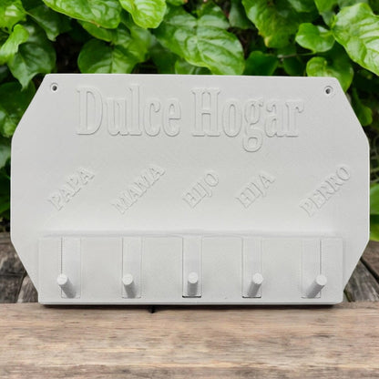Colgador De Llaves Dulce Hogar Integrantes De La Familia Blanco._1