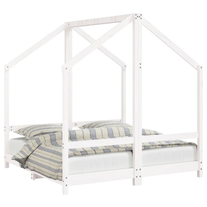 Estructura De Cama Para Niños Madera De Pino Blanco 2x(70x140) / Vetonek_0