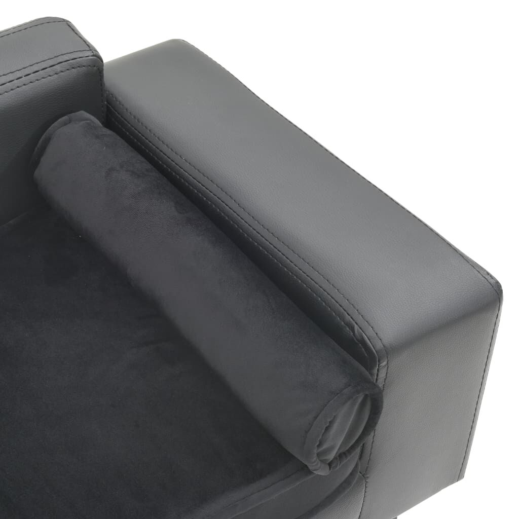 Vidaxl Sofá Para Perros Felpa Y Cuero Sintético Gris 81x43x31 Cm_4