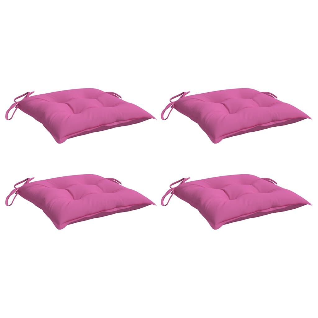 Vidaxl Cojines Para Silla 4 Unidades Tela Rosa 40x40x7 Cm_0