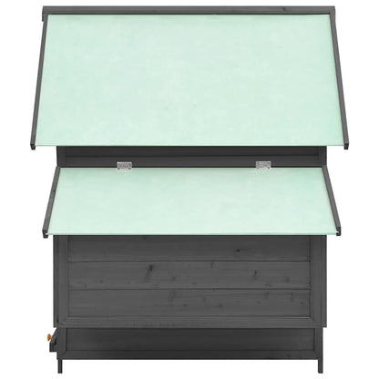 Vidaxl Gallinero Madera Maciza De Abeto Gris Y Blanco 150x96x110 Cm_3