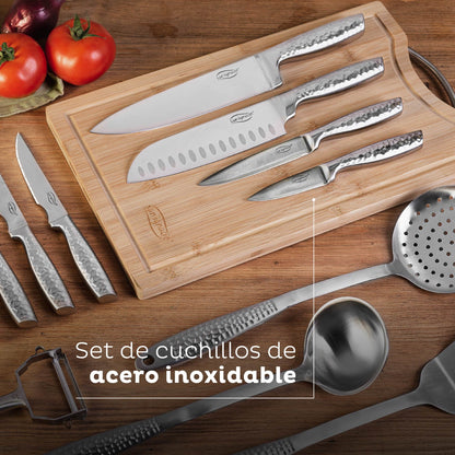 Set Plancha 36cm Y Cuchillos De Cocina San Ignacio