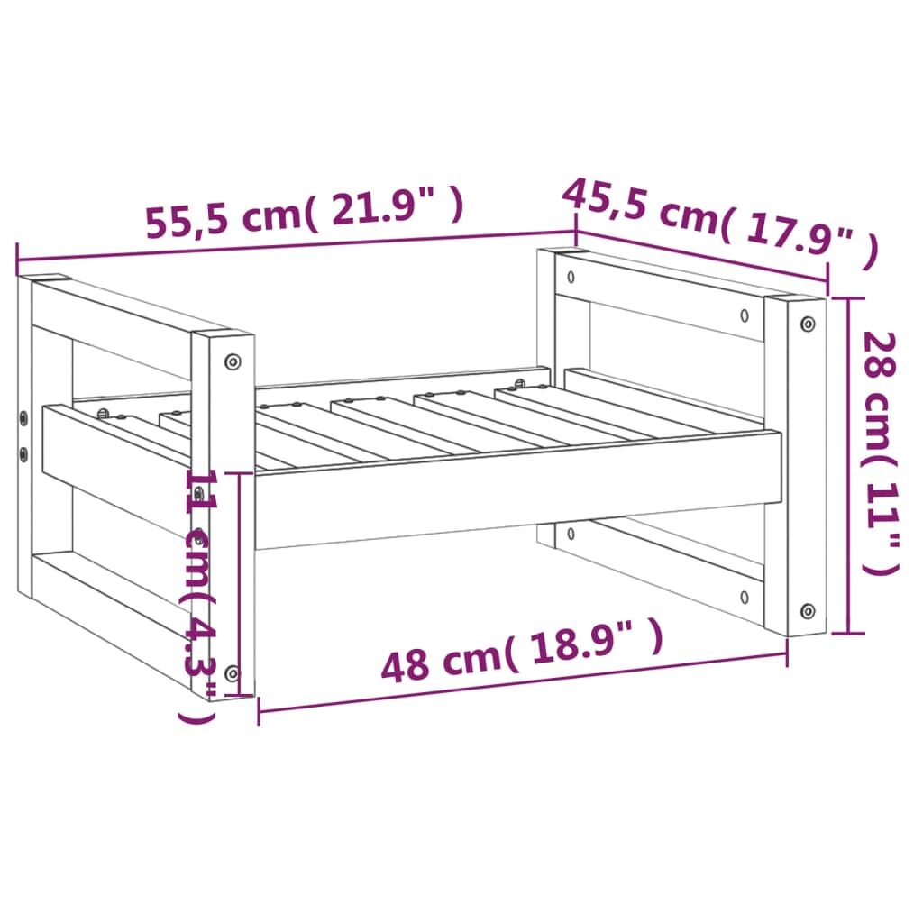 Vidaxl Cama Para Perros Madera Maciza De Pino Negro 55,5x45,5x28 Cm_2