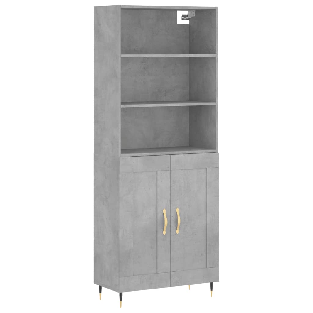 Aparador Alto Madera Contrachapada Gris Hormigón 69,5x34x180 Cm_1