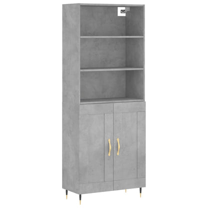 Aparador Alto Madera Contrachapada Gris Hormigón 69,5x34x180 Cm_1