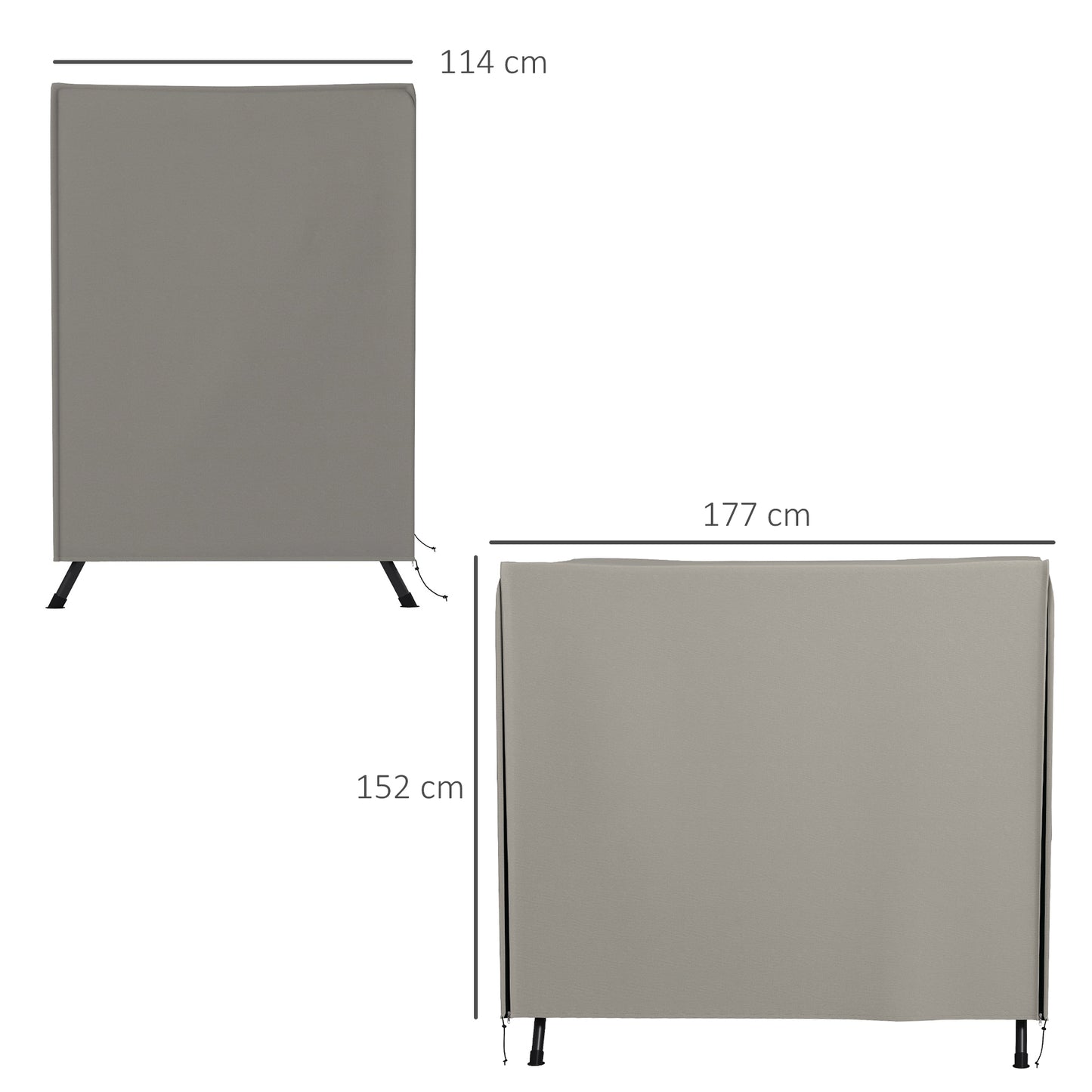 Outsunny Funda De Balancín Para Jardín Con 2 Cremalleras 177x114x152 Cm Gris_2