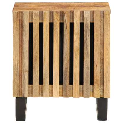 Mesita De Noche De Madera Maciza De Mango Rugosa 40x34x46 Cm_1