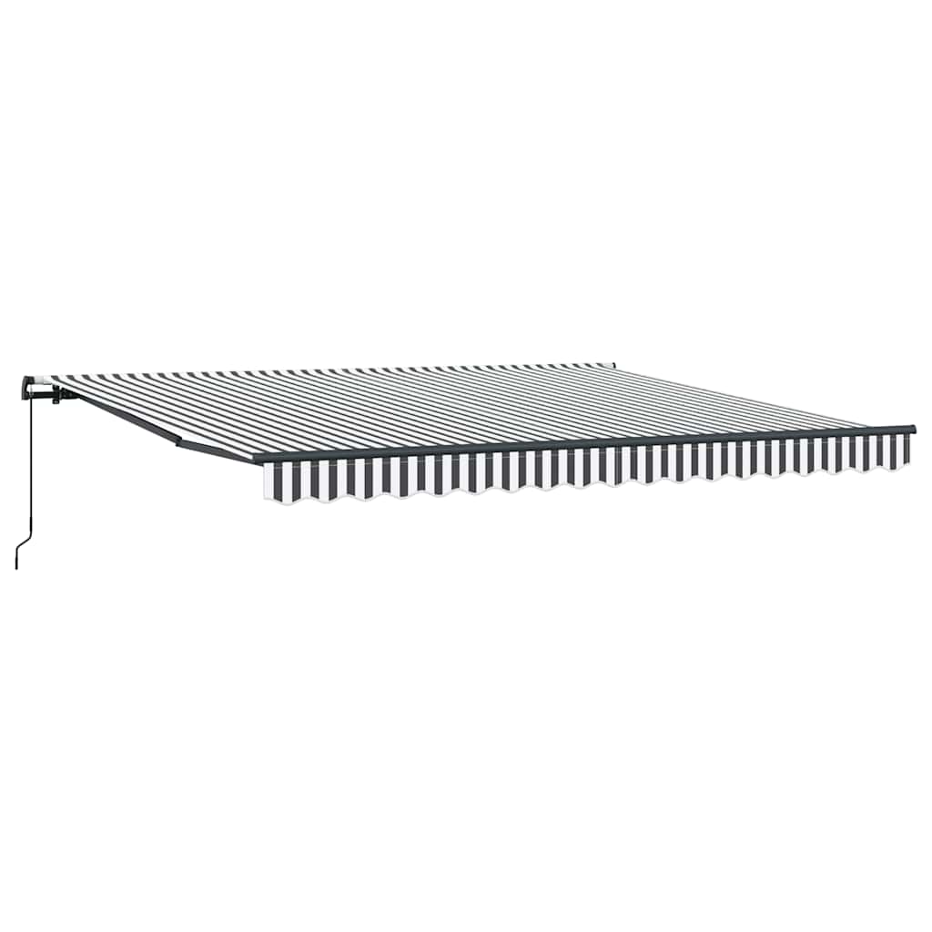 Toldo Retráctil Manual Gris Antracita Y Blanco 400x300 Cm_0
