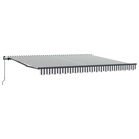 Toldo Retráctil Manual Gris Antracita Y Blanco 400x300 Cm_0