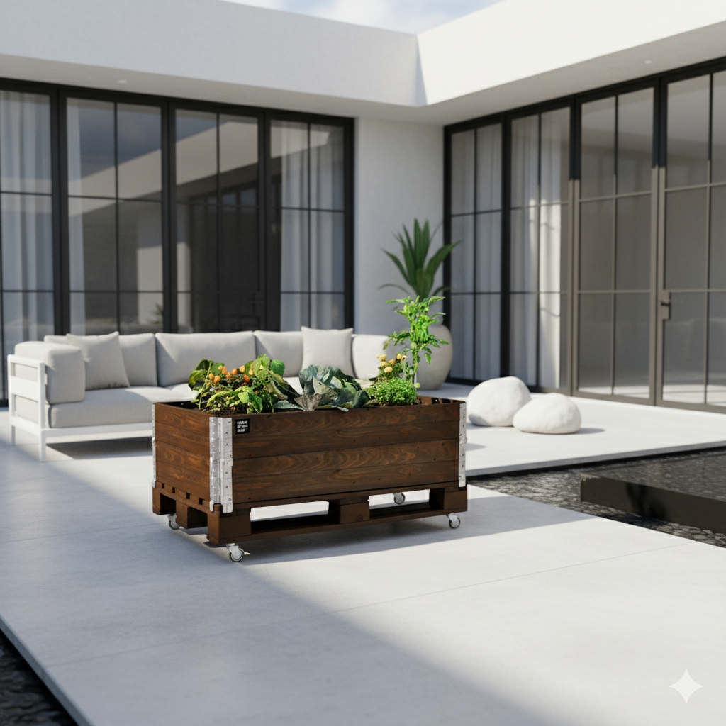 Bancal De Cultivo De Madera De Pino Color Nogal Urban Green Club - 120x80x50 Cm 400 L_1