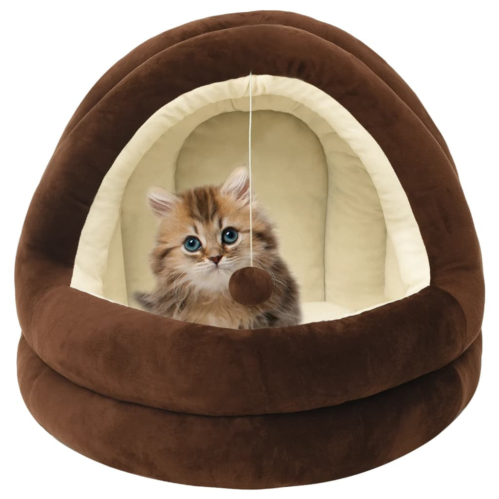 Vidaxl Cama Para Gatos Color Marrón Y Crema 40x40x35 Cm_1