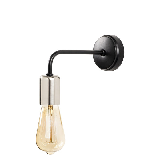 Aplique De Pared, Metal , Negro nickel, 8x20x15, Casquillo E 27 Max 40 W_0