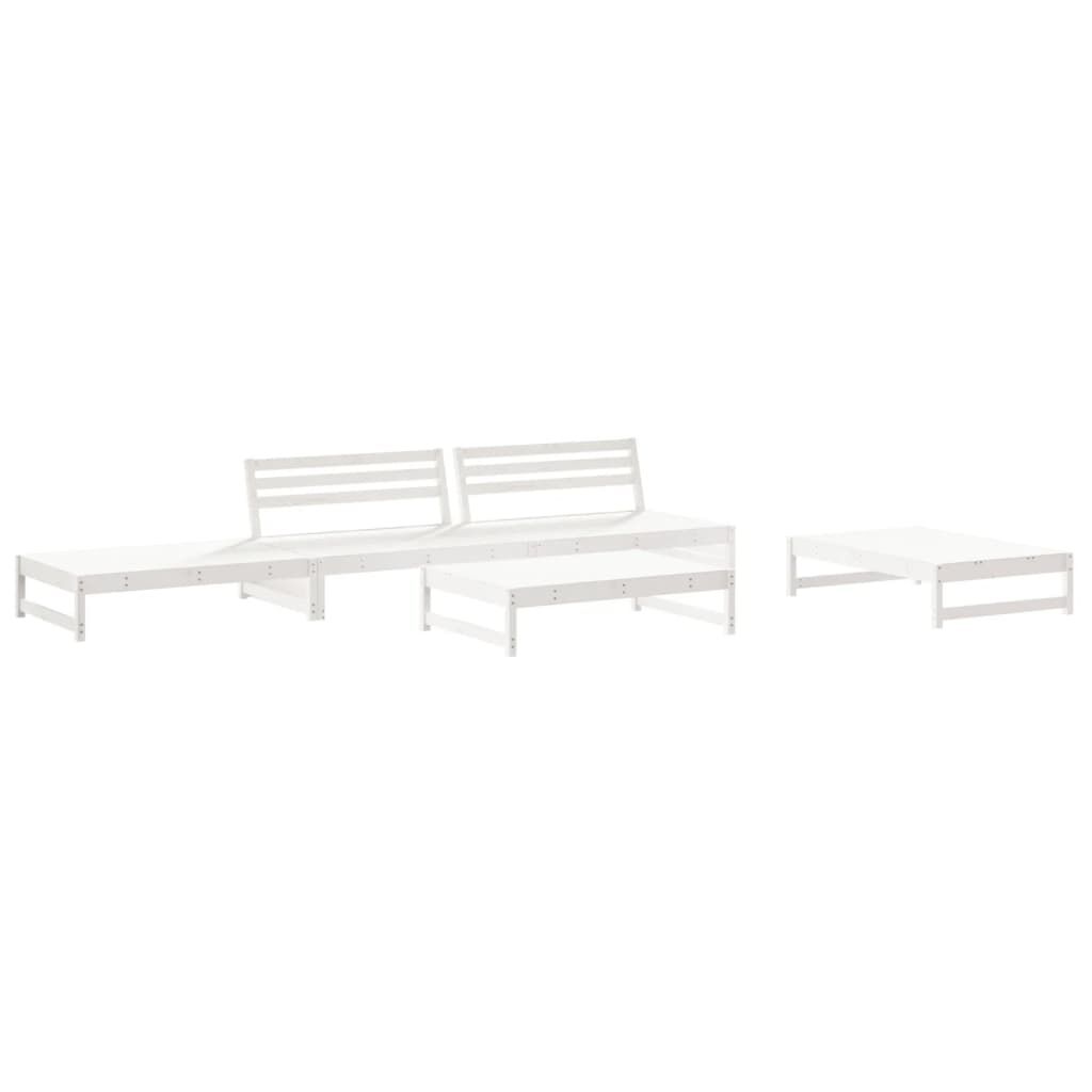 Vidaxl Juego De Muebles De Jardín 6 Piezas Madera Maciza Pino Blanco_0