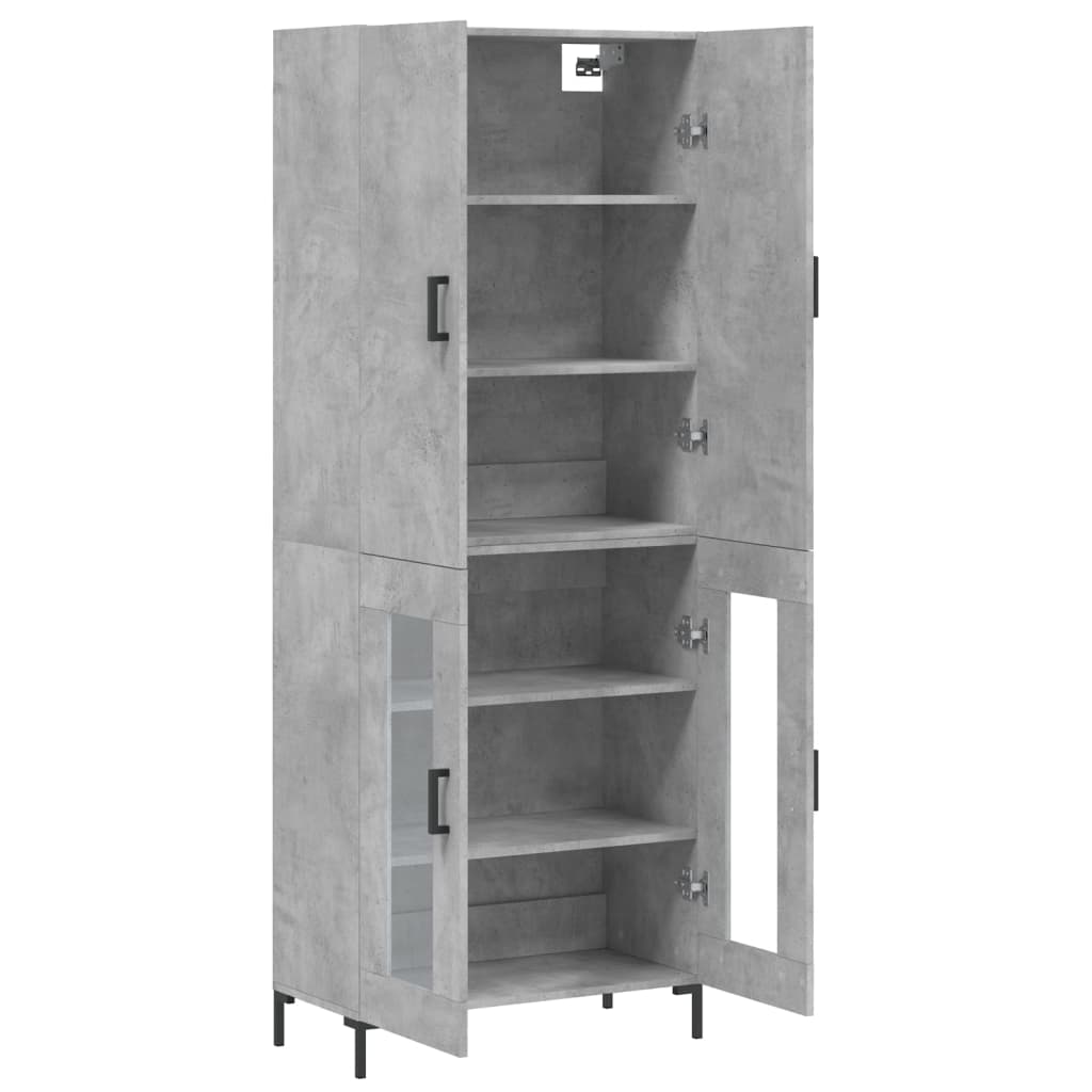 Aparador Alto Madera Contrachapada Gris Hormigón 69,5x34x180 Cm_3