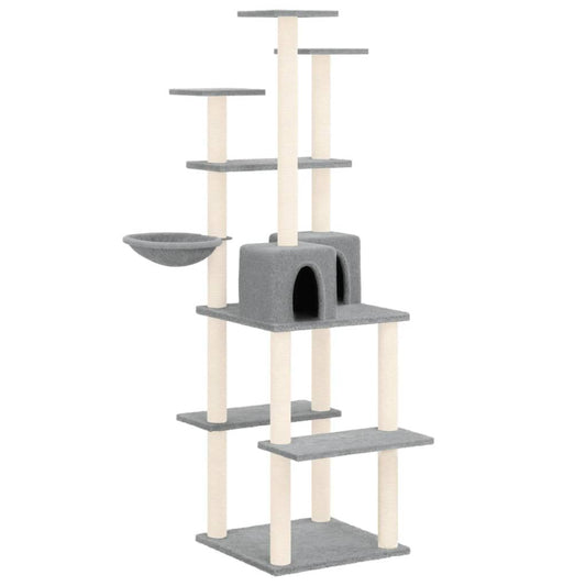 Vidaxl Rascador Para Gatos Con Postes De Sisal Gris Claro 167 Cm_0