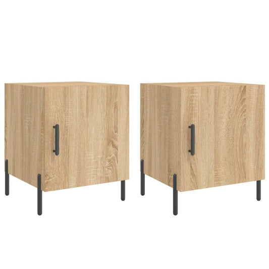 Mesitas Noche 2 Uds Madera Ingeniería Roble Sonoma 40x40x50 Cm_0