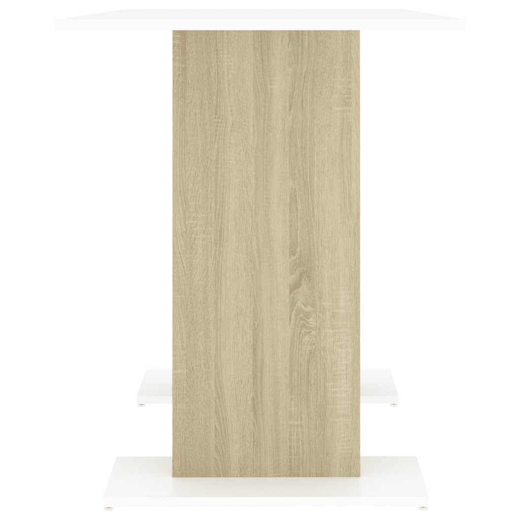 Mesa De Comedor Madera Contrachapada Blanco Roble 120x60x76 Cm_2